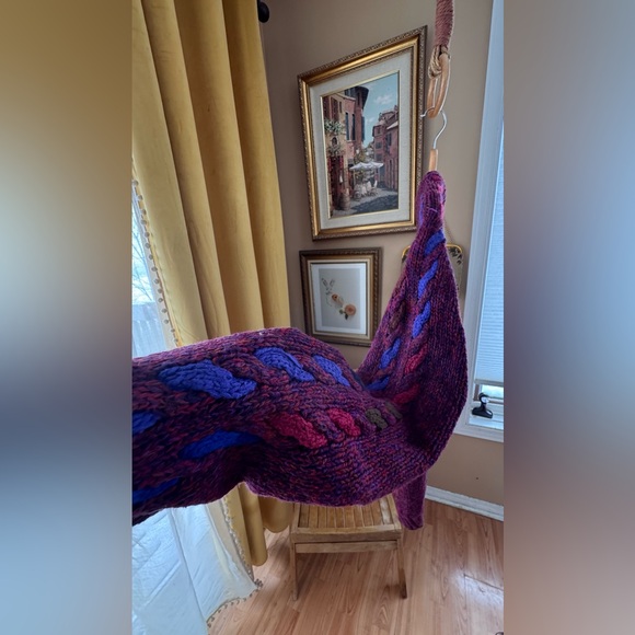 Vintage Linen/Cotton Blend Cable Knit Crewneck Men’s Size Large Warm Sweater - Picture 4 of 12